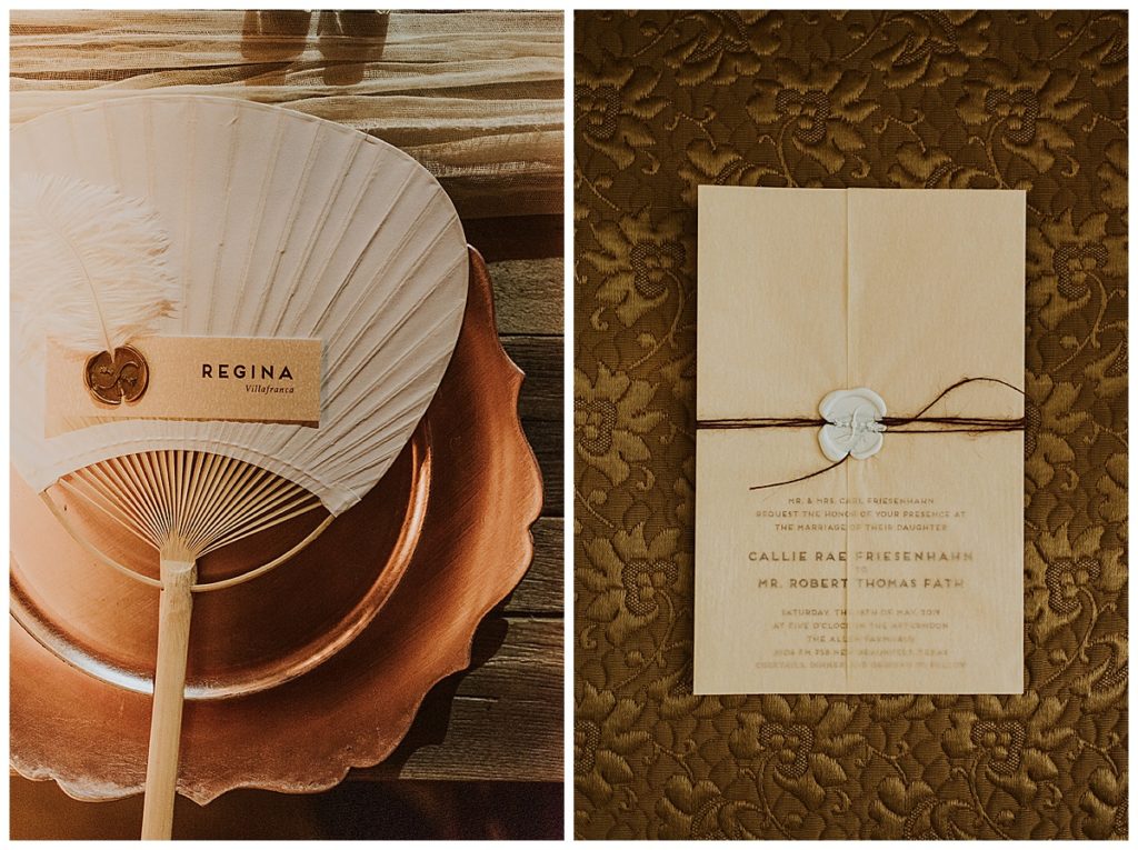 custom wedding invitation and decor