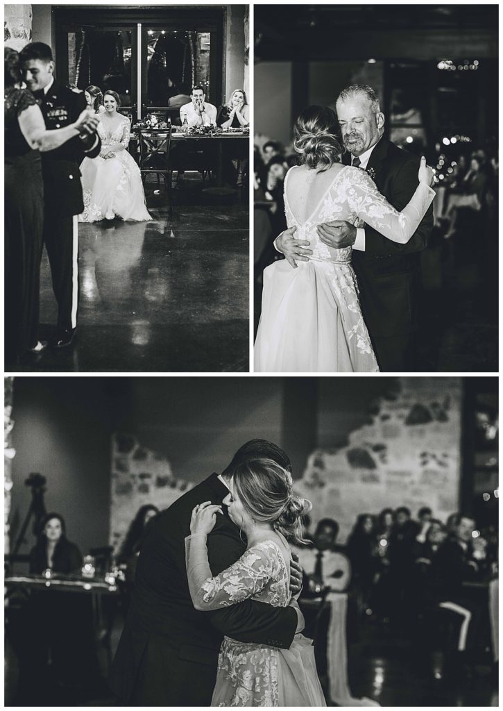 bride and groom dance with parents