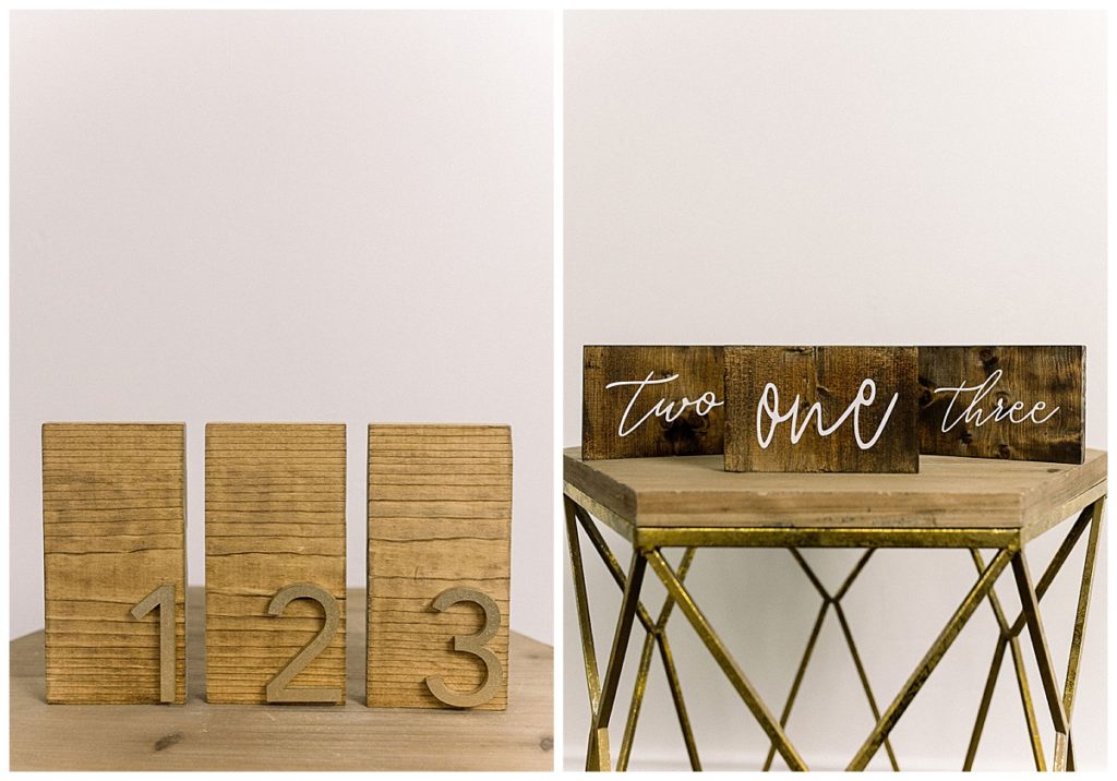 modern and traditional wood table numbers