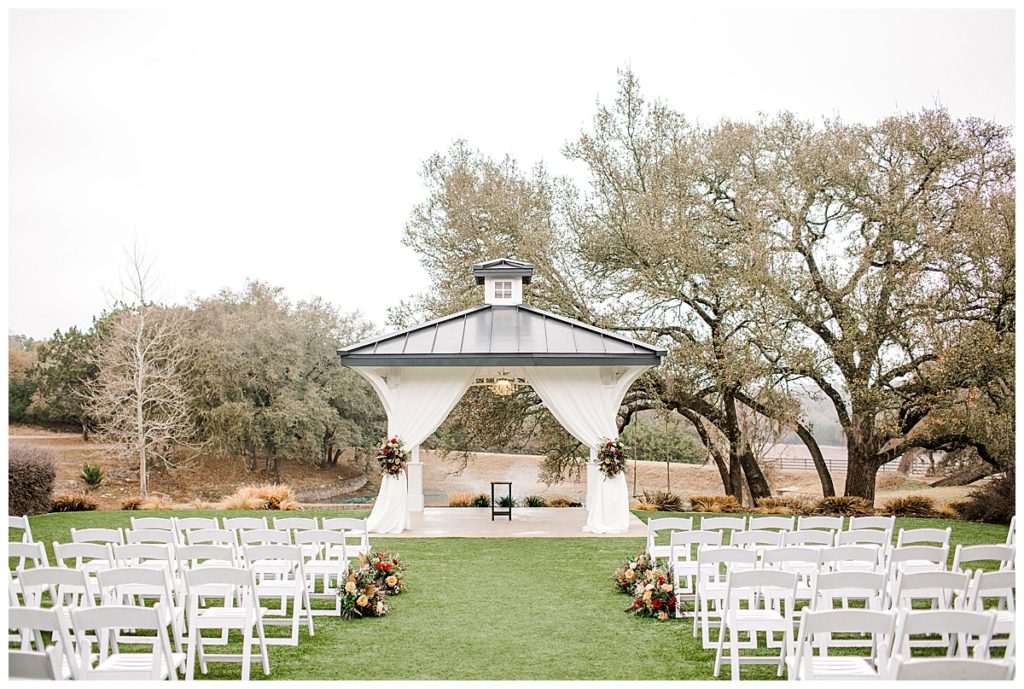 ceremony space at kendall point venue in boerne, TX