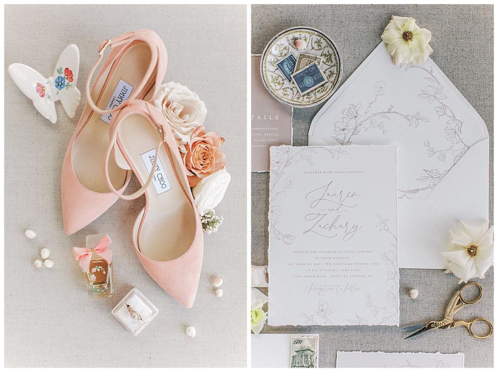 wedding stationery and jimmy choo wedding shoes