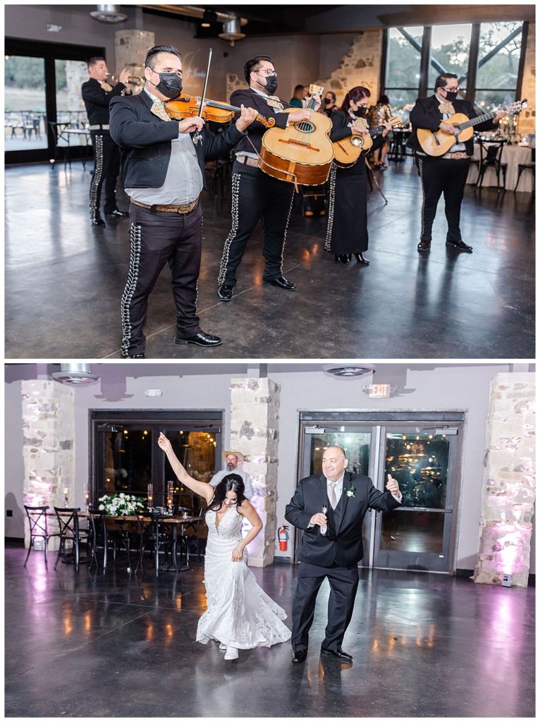 mariachis playing during wedding reception