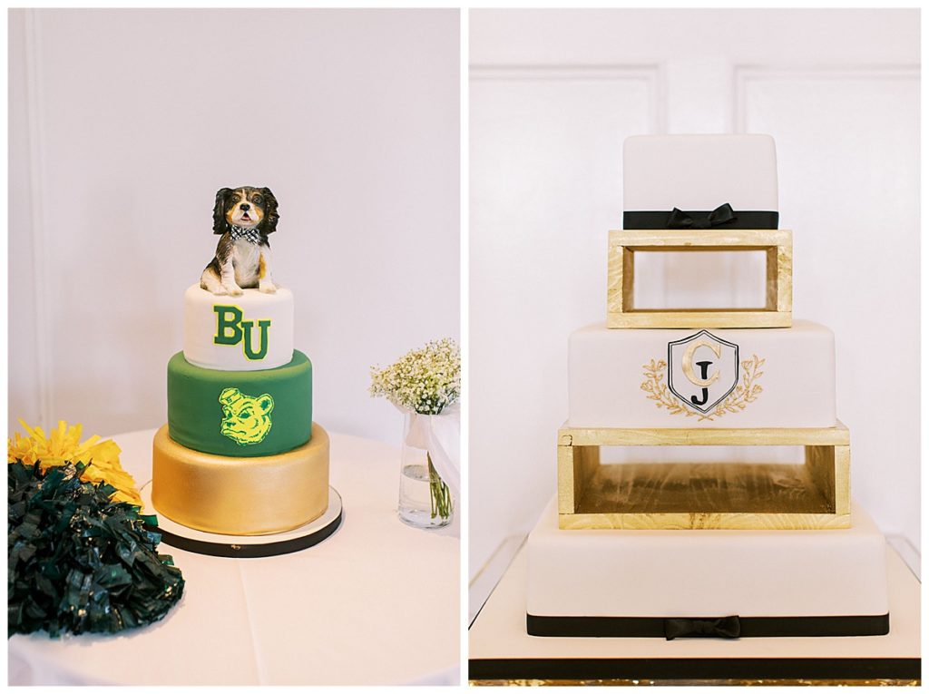 custom wedding and groom's cakes at Texas wedding