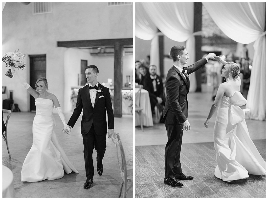 bride and groom enter and do first dance